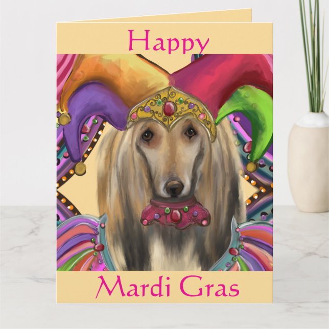 TARJETA DEL PERRO DE CAZA AFGANO (Anverso)
