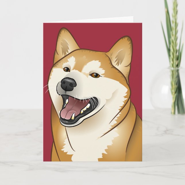 tarjeta del perro de Shiba Inu del feliz (Anverso)