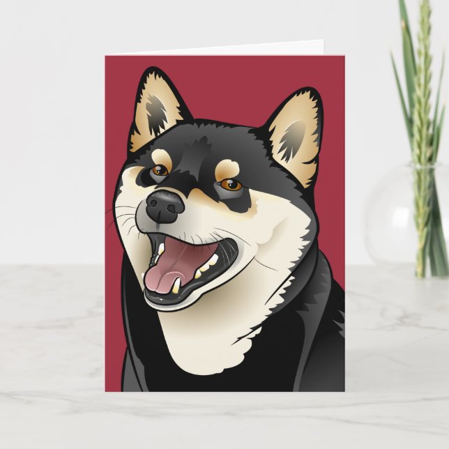 tarjeta del perro de Shiba Inu del feliz (Anverso)