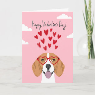 Tarjeta del perro del día de San Valentín del