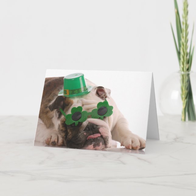 Tarjeta del perro del día de St Patrick (Anverso)
