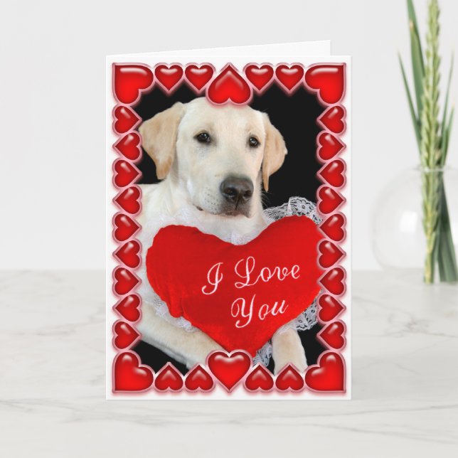 Tarjeta del perro del el día de San Valentín (Anverso)