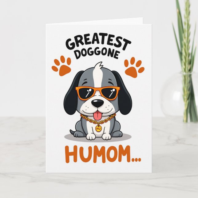 Tarjeta del perro más grande a rayas (Anverso)