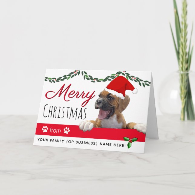 Tarjeta Del perro Navidad de vacaciones perro (Anverso)