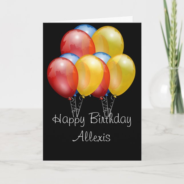 Tarjeta del personalizable del feliz cumpleaños (Anverso)