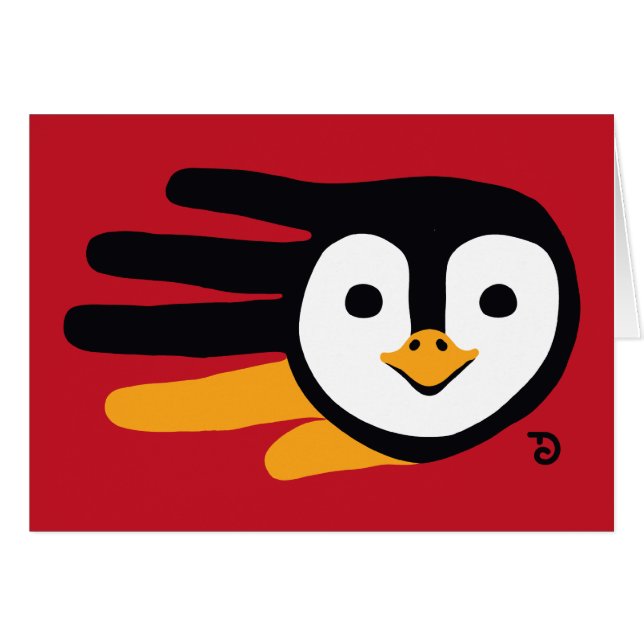 Tarjeta del pingüino (Anverso (Horizontal))