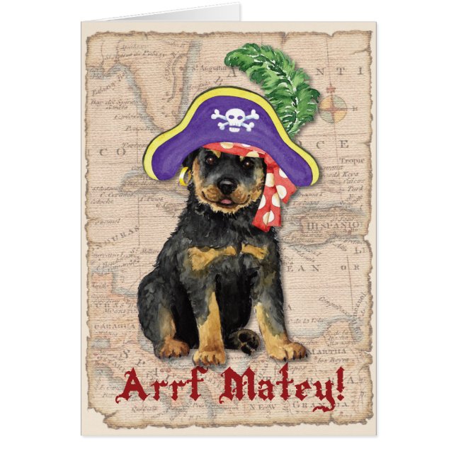 Tarjeta del pirata de Rottweiler (Frente)