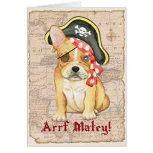 Tarjeta del pirata del bulldog francés