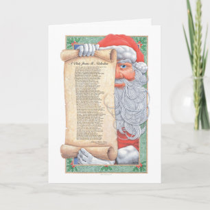 Tarjeta del poema del navidad de Papá Noel