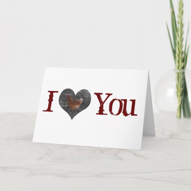 Tarjeta del pollo del el día de San Valentín (Anverso)