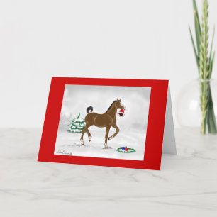 Tarjeta del potro del navidad