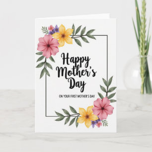 Tarjeta del primer día de la madre para esposa