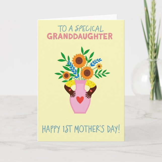 Tarjeta del primer día de la madre para nieta (Anverso)