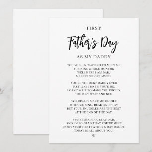 Tarjeta del primer día del padre del bebé