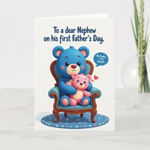Tarjeta del Primer Día del Padre del Oso de Peluch
