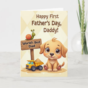 Tarjeta del primer día del padre para cachorro