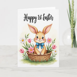 Tarjeta del Primer Logro de Conejito Adorable