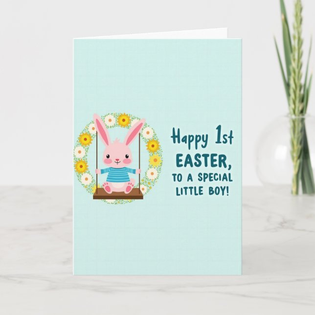 Tarjeta del primer Pascua para hijo (Anverso)