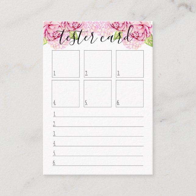 ¡Tarjeta del probador - tarjeta de Swatch del (Anverso)