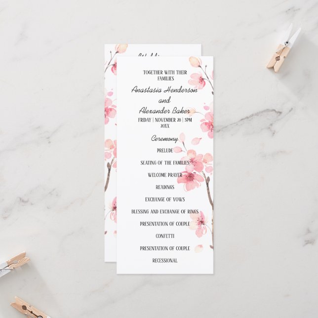 Tarjeta del programa de bodas. (Anverso/Reverso In Situ)