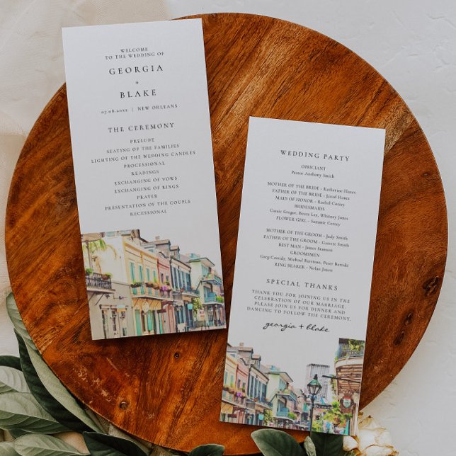 Tarjeta del programa de bodas en línea aérea NOLA  (Subido por el creador)