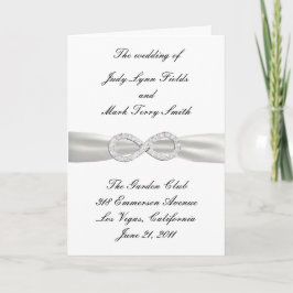 Tarjeta del programa de la boda blanca Diamond Inf