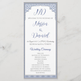 Tarjeta del programa de matrimonio turco real