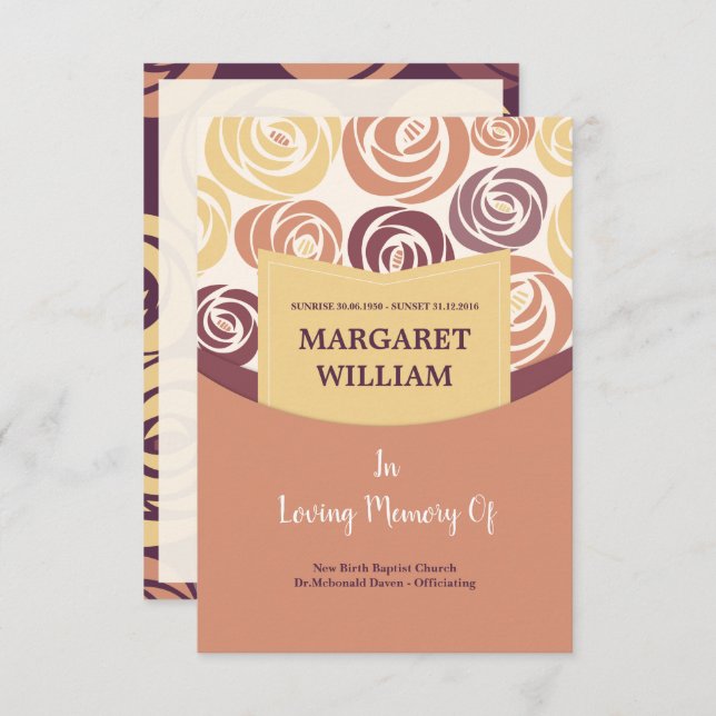 Tarjeta del programa funerario (Anverso / Reverso)