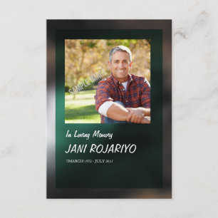 Tarjeta del programa funerario