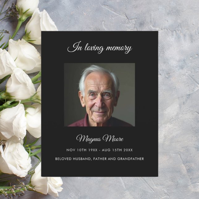 Tarjeta del programa funerario de fotos negras (Subido por el creador)
