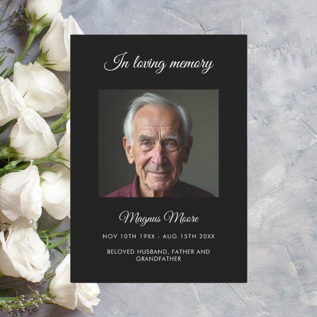 Tarjeta del programa funerario de fotos negras (Subido por el creador)