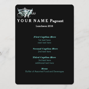 Tarjeta del programa Miss América Verde azulada Cr