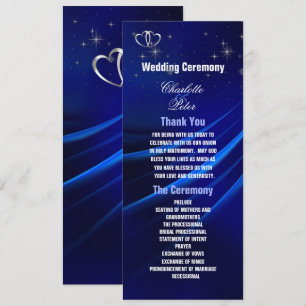Tarjeta del programa Royal Blue Diamonds/Hearts We
