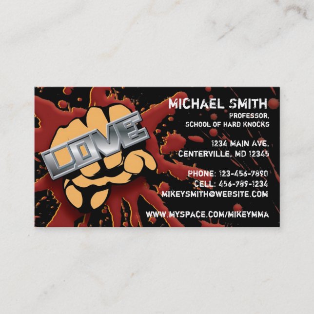 Tarjeta del puño del amor/del odio (Anverso)