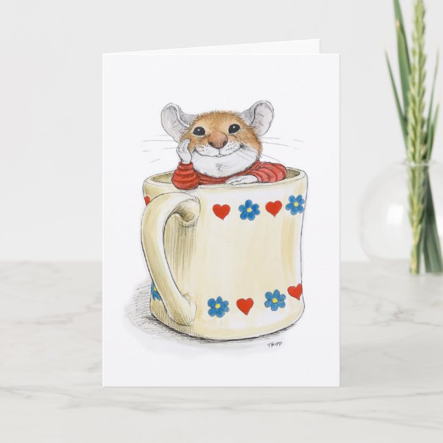 Tarjeta del ratón de la taza de café (Anverso)