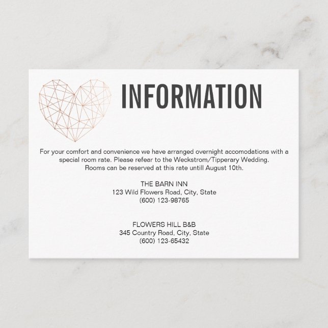 Tarjeta del recinto de información | Geométrica de (Anverso)