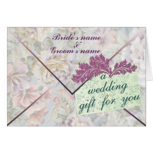 Tarjeta del recinto del dinero del regalo de boda