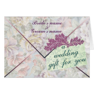Tarjeta del recinto del dinero del regalo de boda