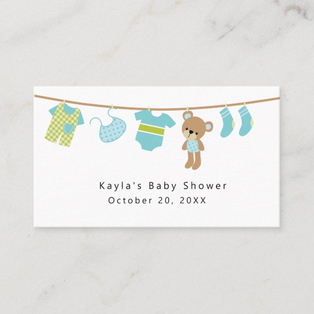 Tarjeta del recinto del registro de Baby Shower (Anverso)