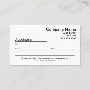 Tarjeta del recordatorio de la cita