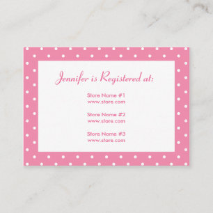 Tarjeta del registro de Baby Shower con la fecha -