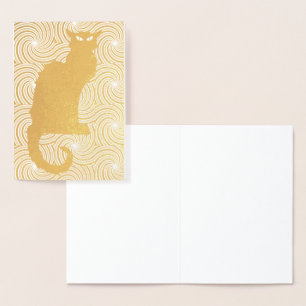 Tarjeta del Relieve metalizado del CAT NEGRO