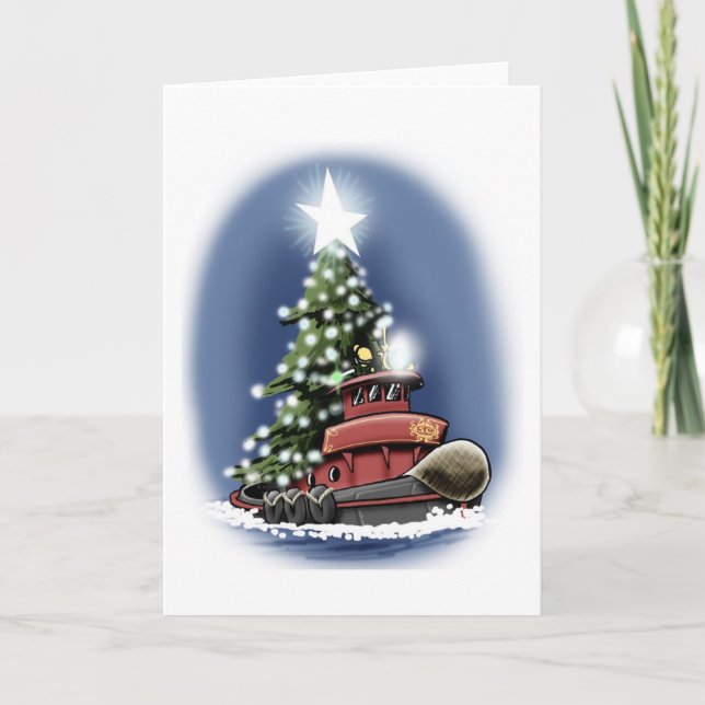 Tarjeta del remolcador del árbol de navidad (Anverso)