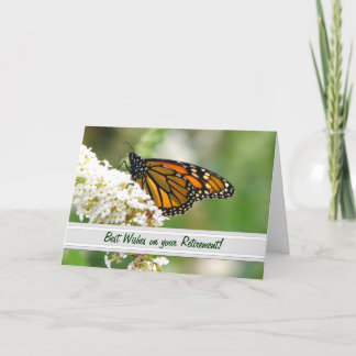Tarjeta del retiro de la mariposa de monarca de