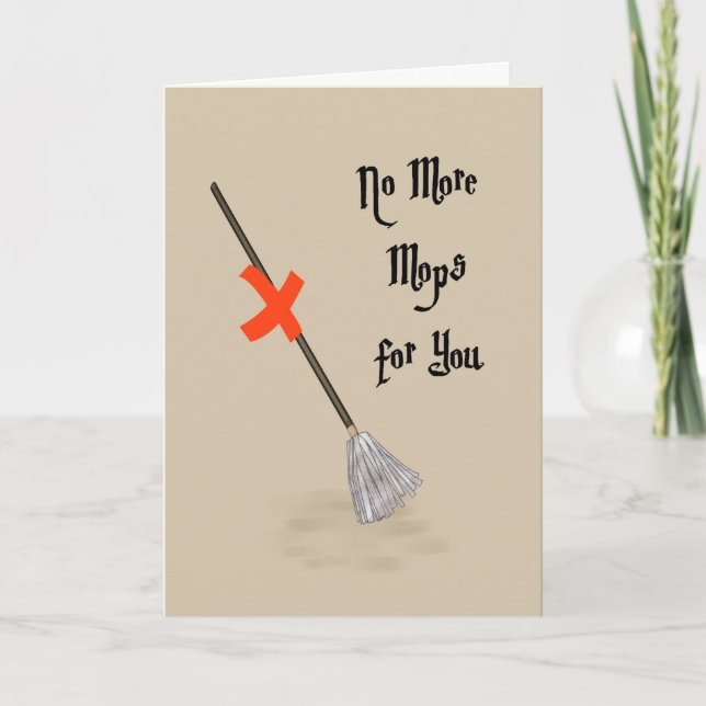 Tarjeta del retiro para el portero con la fregona (Anverso)