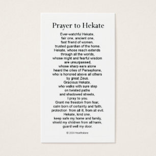 Tarjeta del rezo de Hekate