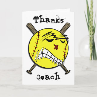 Tarjeta del saludo o de nota del softball de