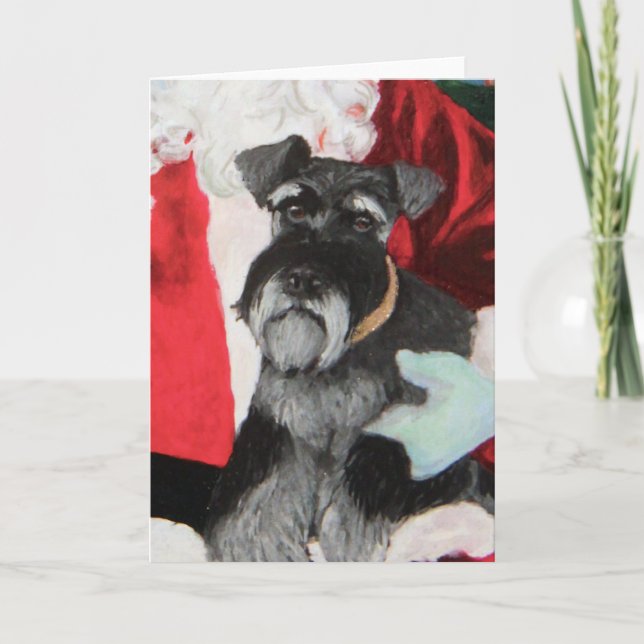 Tarjeta del Schnauzer del navidad (Anverso)