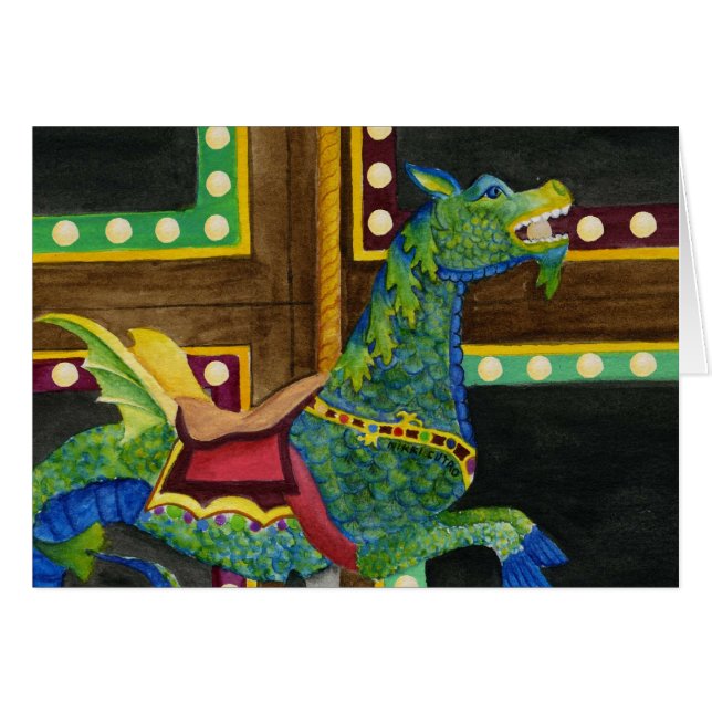 Tarjeta del Seahorse del carrusel (Anverso (Horizontal))