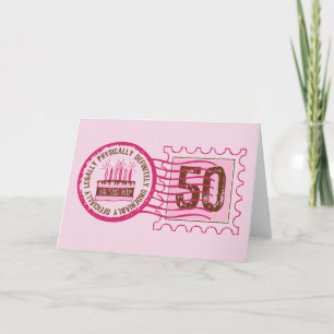 Tarjeta del sello 50 del cumpleaños